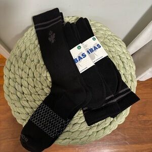 BOMBAS Men's All-Purpose Calf Black/ Gray Sock 3-Pack XL NWT